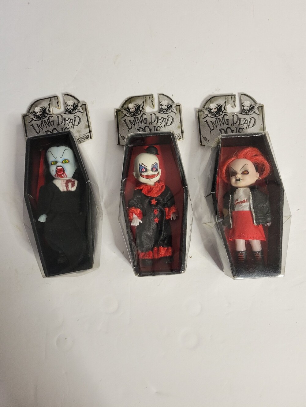Vintage 2003 Mezee Toys Living Dead Dolls Minis, 3 Lot, Lilith, Schitz, Sheena